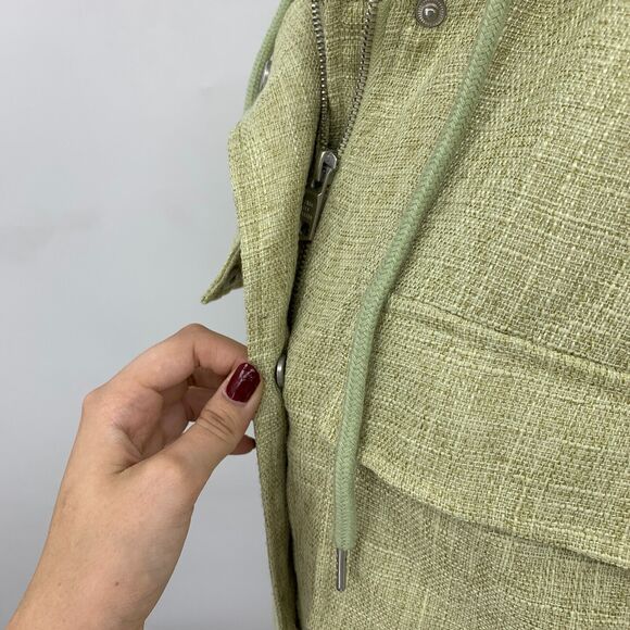 Avec Les Filles Jacket Women L Large Artichoke Zip Up Lightweight Utility Pocket - Picture 5 of 12